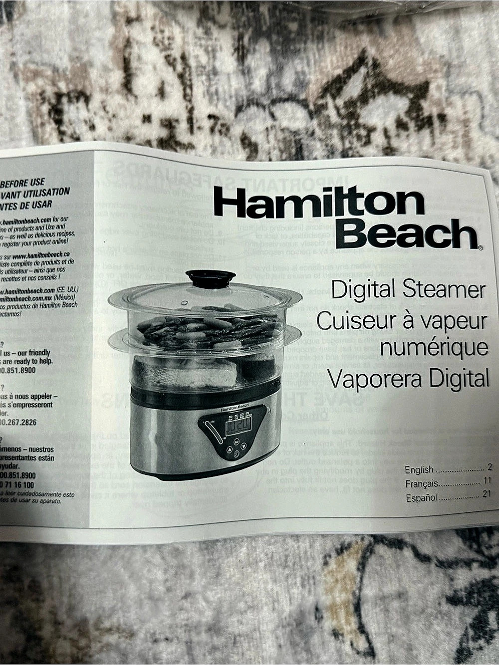 Hamilton Beach Digital Steamer Black & Silver